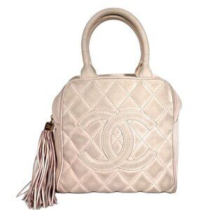 Chanel Handbag CC Logo Nubuck Light Pink